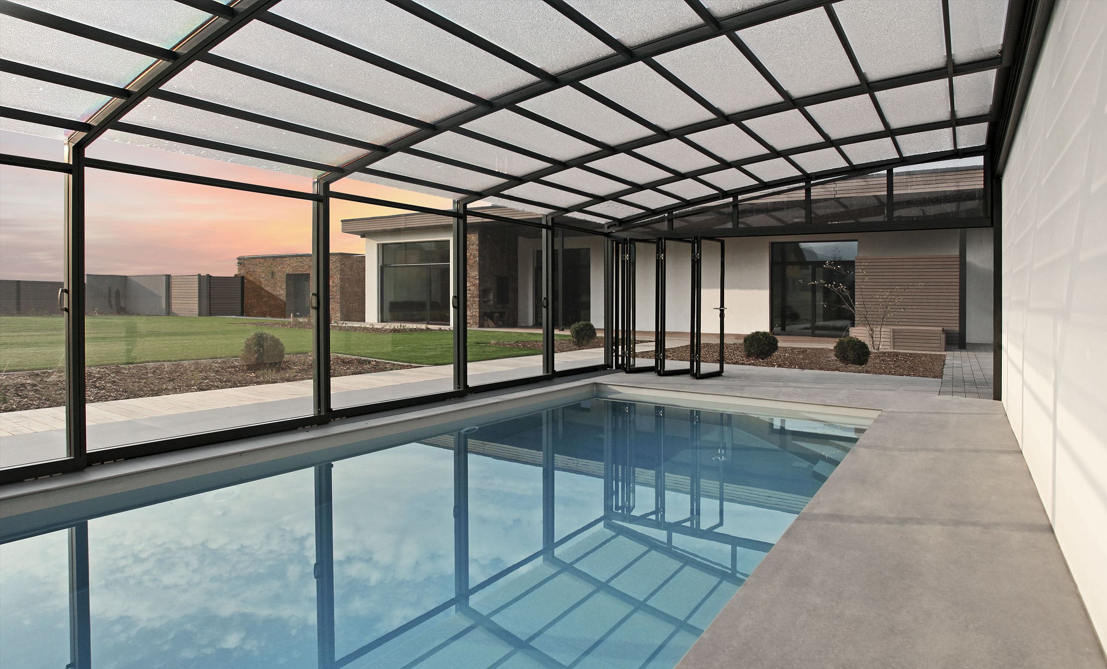Pool Überdachungen und Überdachung für Schwimmbecken POPP model PRESTIGE P5